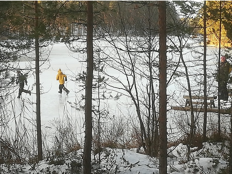 Heisanharju lampi talvella